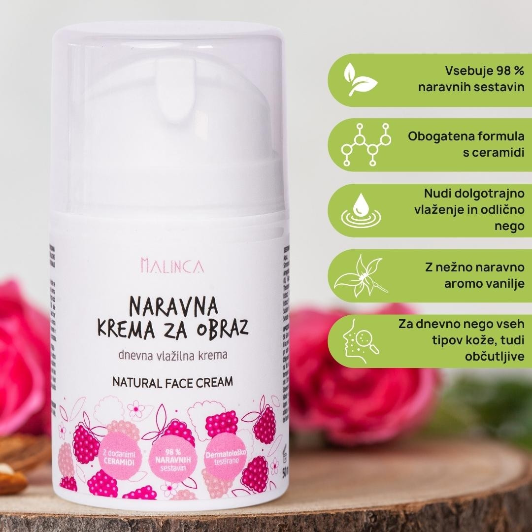 Naravna vlažilna krema za obraz 50ml 